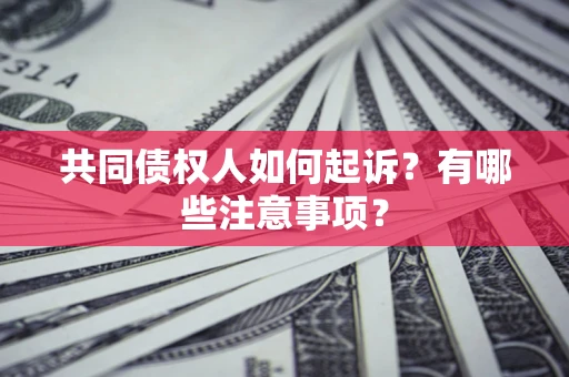 济南共同债权人如何起诉？有哪些注意事项？