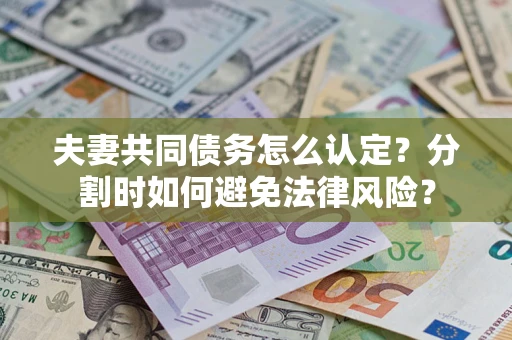 济南夫妻共同债务怎么认定？分割时如何避免法律风险？